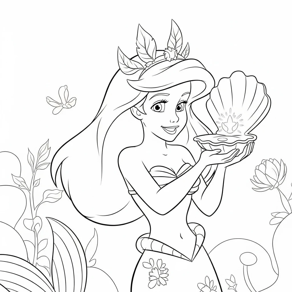 Desenhos da Ariel para Imprimir e Colorir