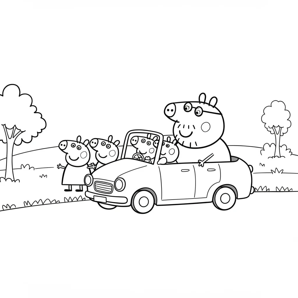 Desenho da Peppa Pig para colorir com fundo branco