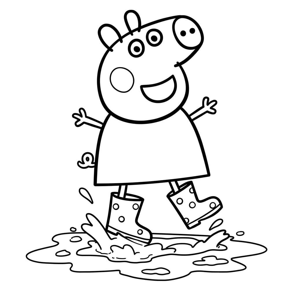 Desenho da Peppa Pig para colorir com fundo branco