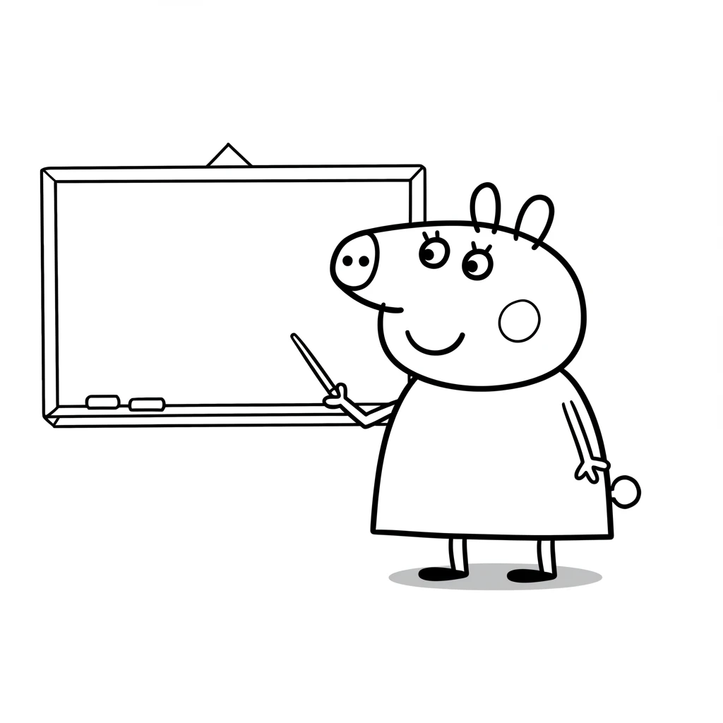 Desenho da Peppa Pig para colorir com fundo branco
