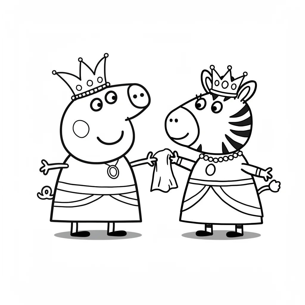 Desenho da Peppa Pig para colorir com fundo branco