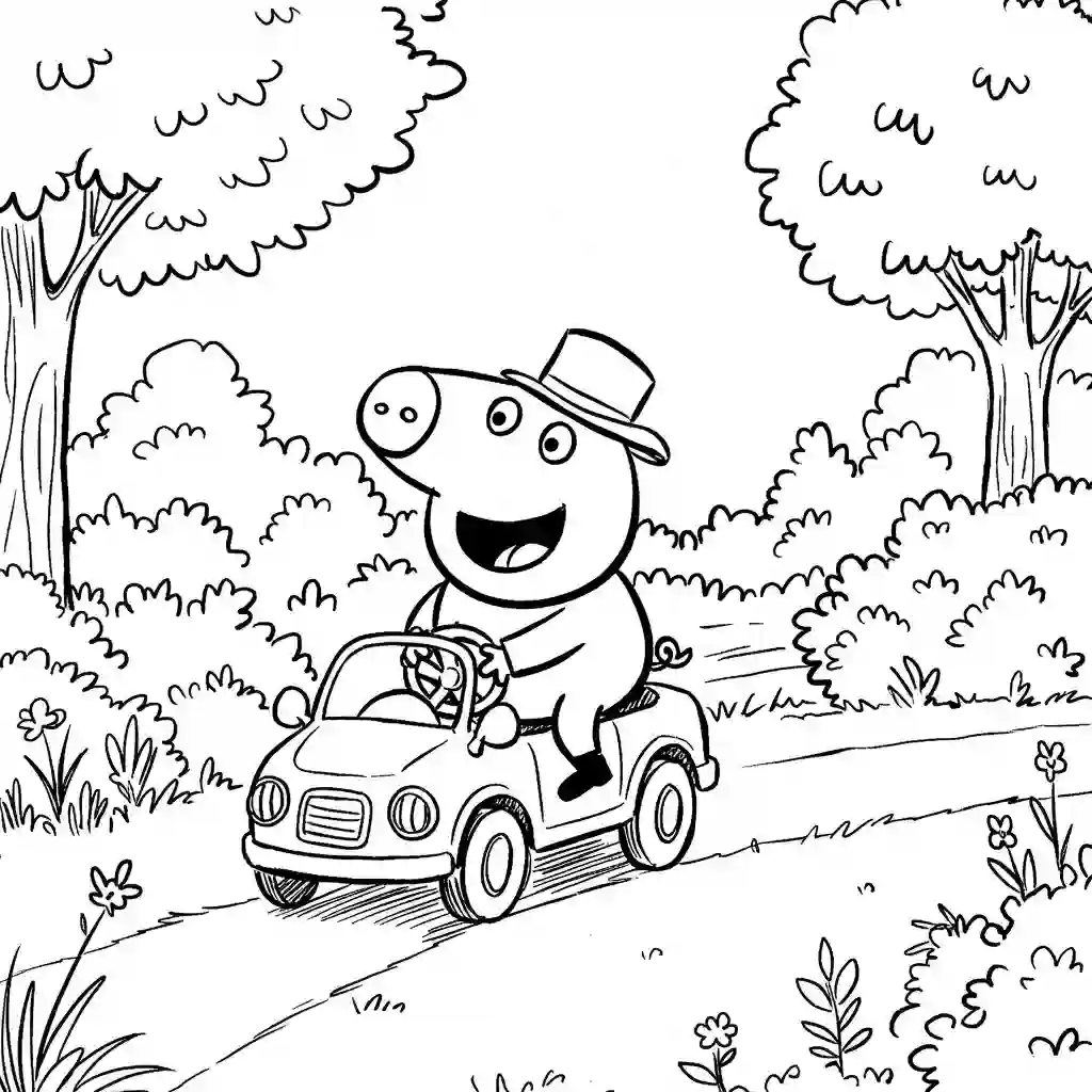 Desenho da Peppa Pig para colorir com fundo branco
