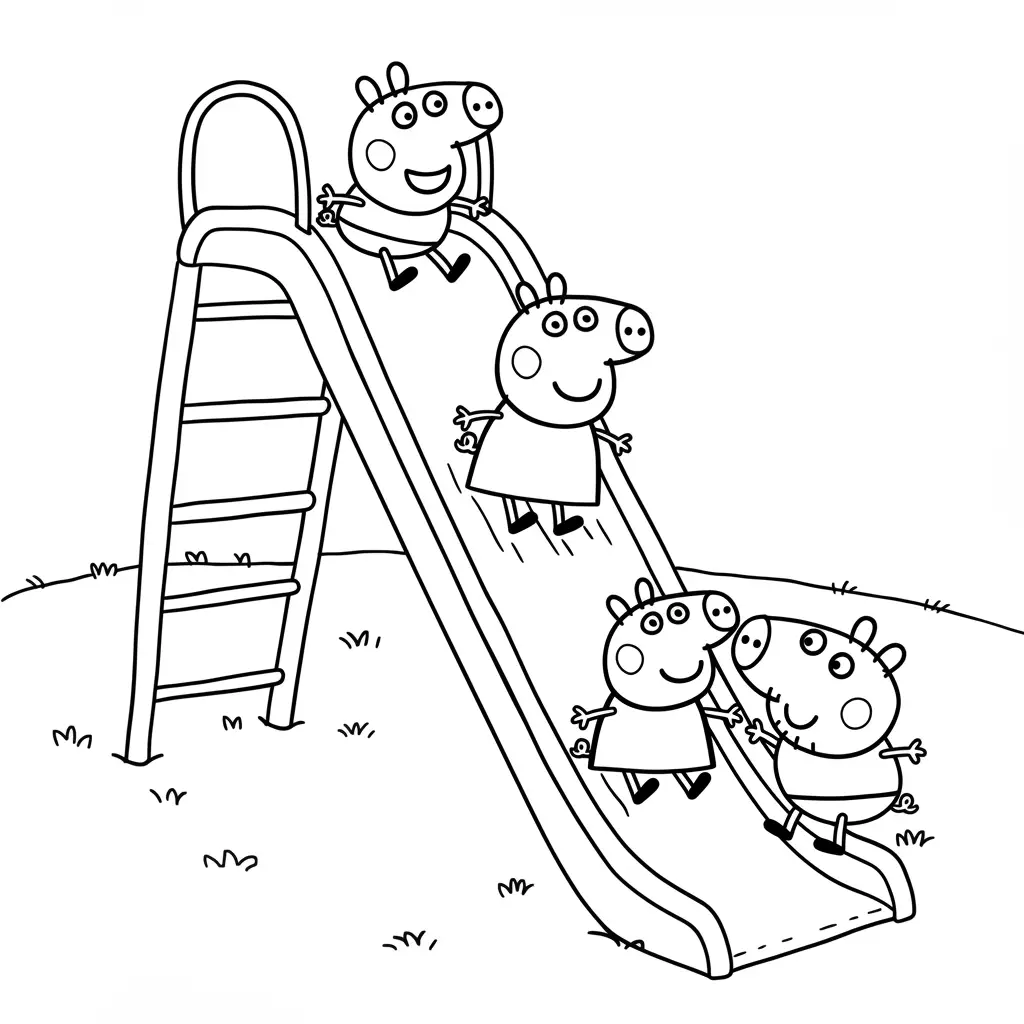 Desenho da Peppa Pig para colorir com fundo branco