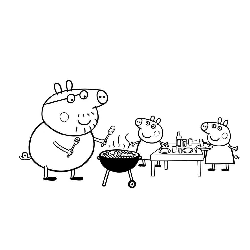 Desenho da Peppa Pig para colorir com fundo branco