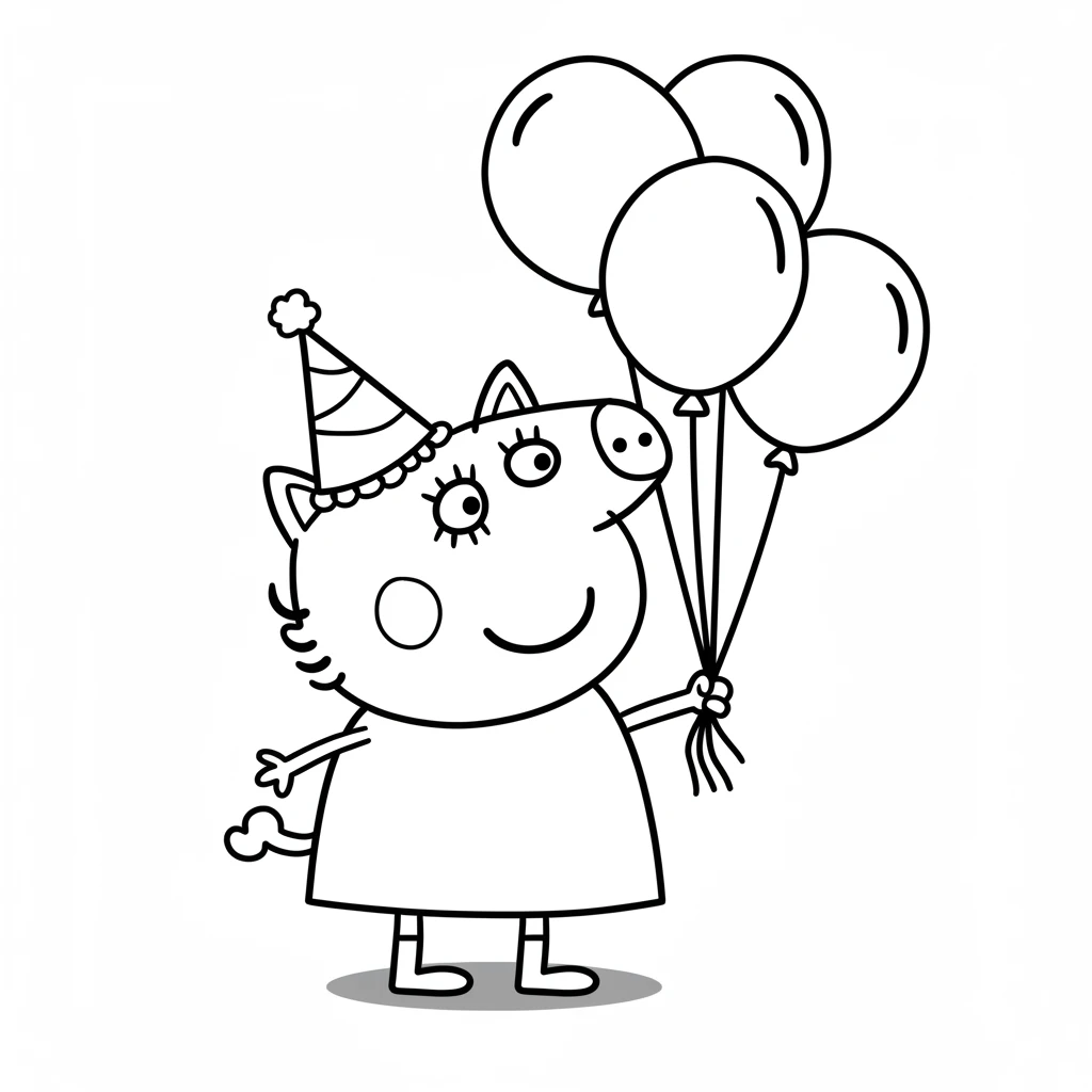 Desenho da Peppa Pig para colorir com fundo branco