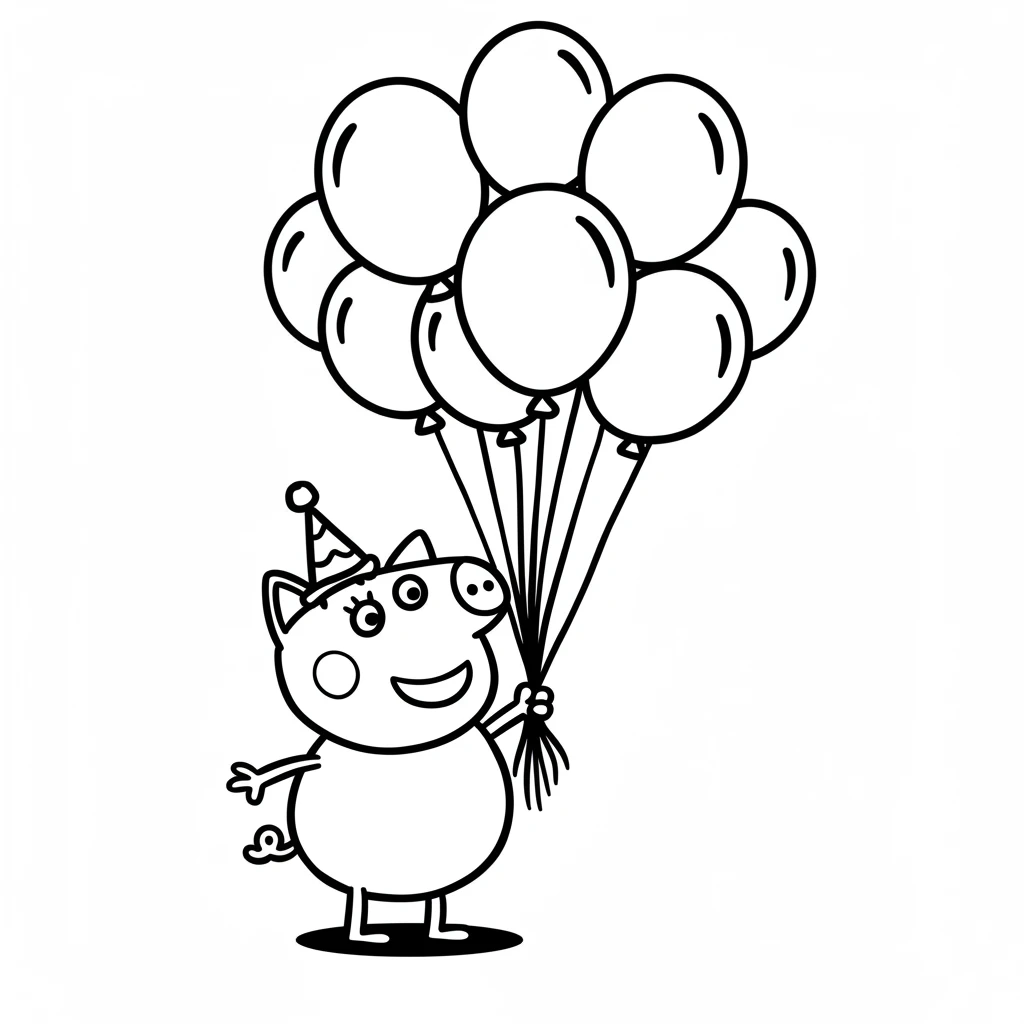 Desenho da Peppa Pig para colorir com fundo branco