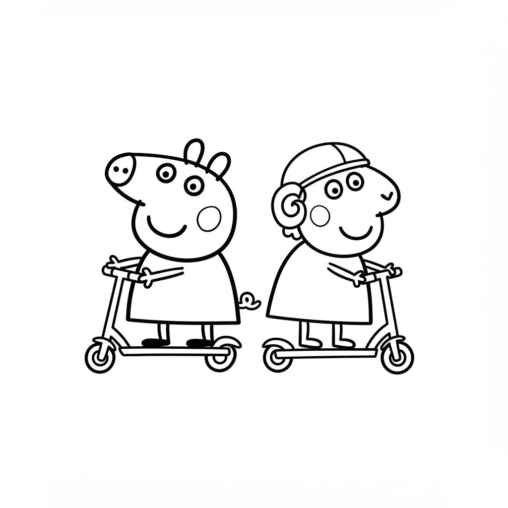 Desenho da Peppa Pig para colorir com fundo branco