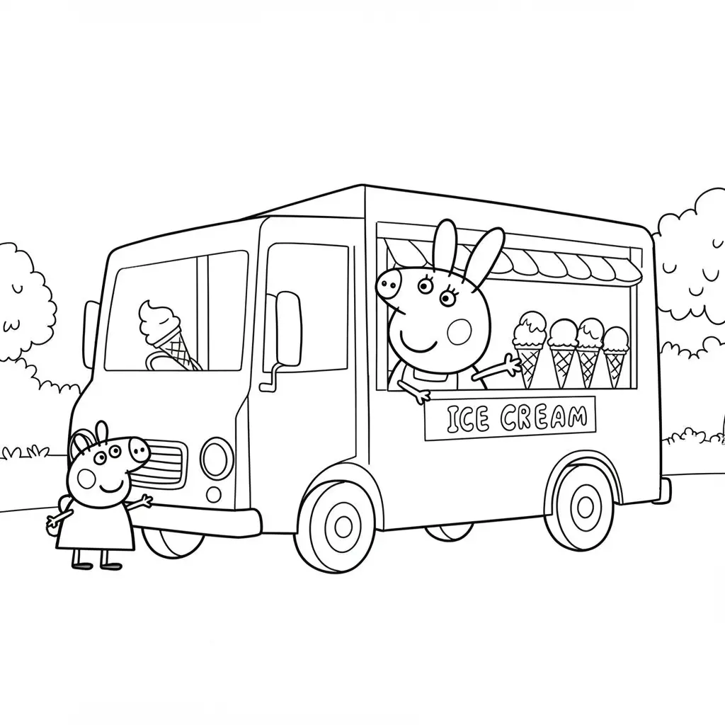 Desenho da Peppa Pig para colorir com fundo branco