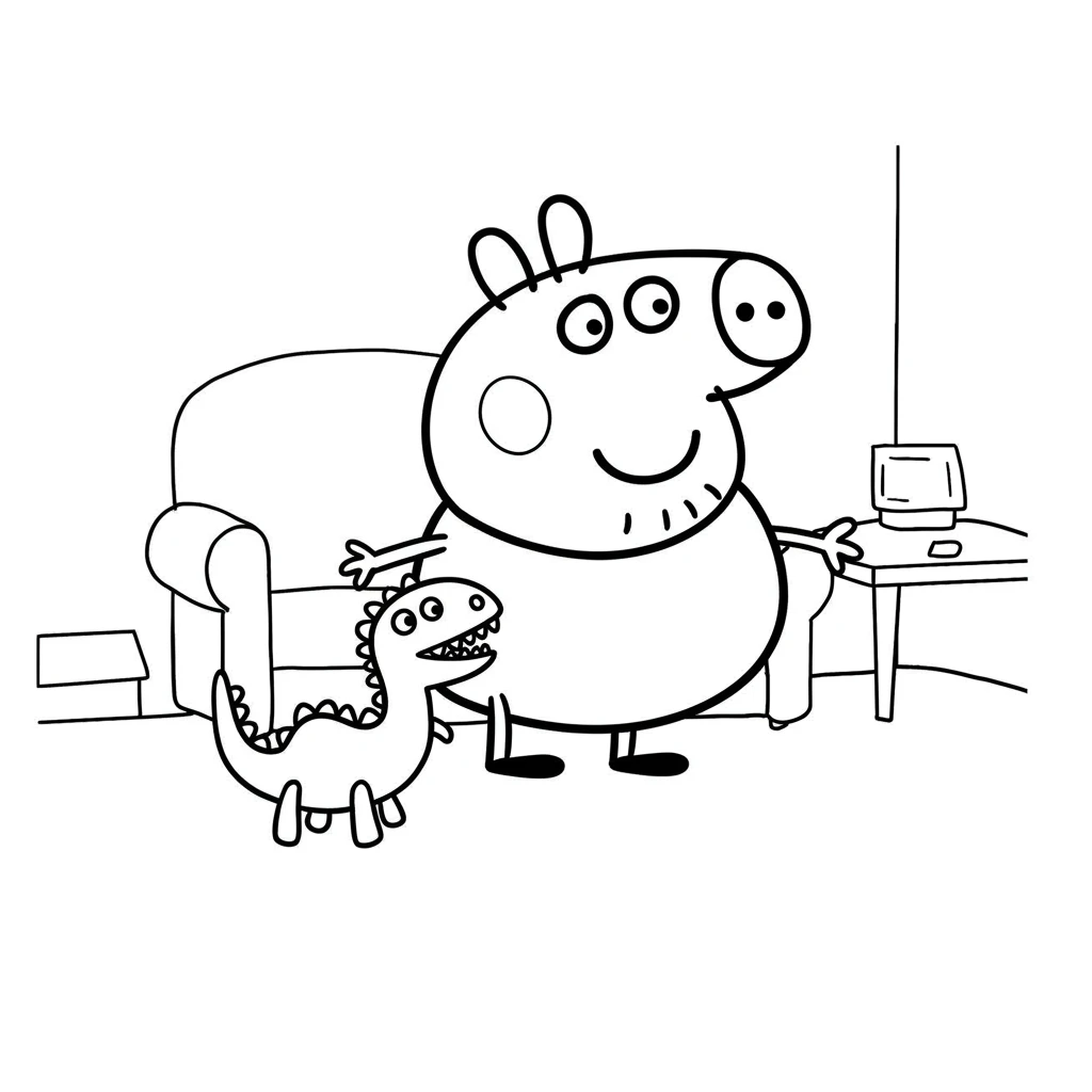 Desenho da Peppa Pig para colorir com fundo branco