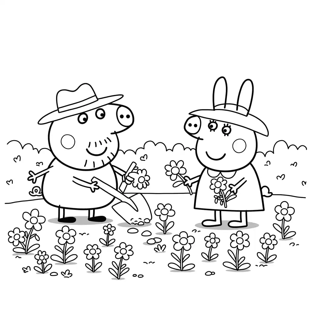 Desenho da Peppa Pig para colorir com fundo branco
