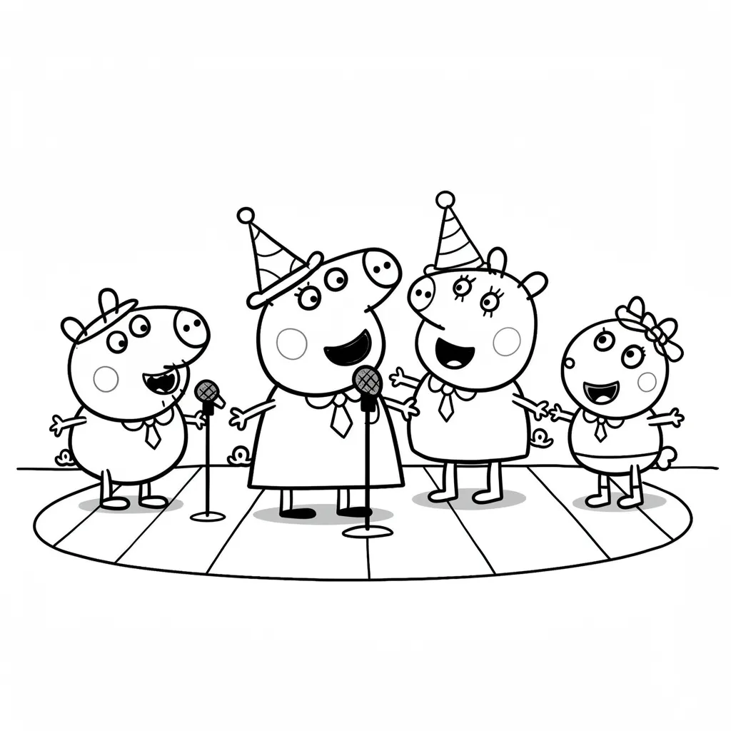 Desenho da Peppa Pig para colorir com fundo branco
