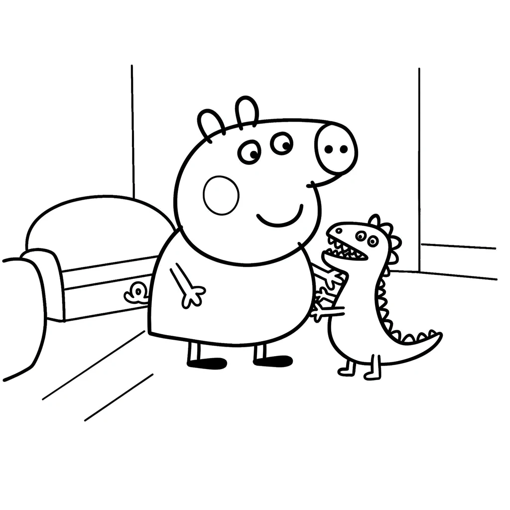Desenho da Peppa Pig para colorir com fundo branco