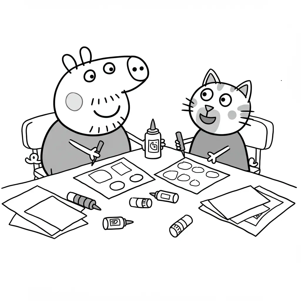 Desenho da Peppa Pig para colorir com fundo branco