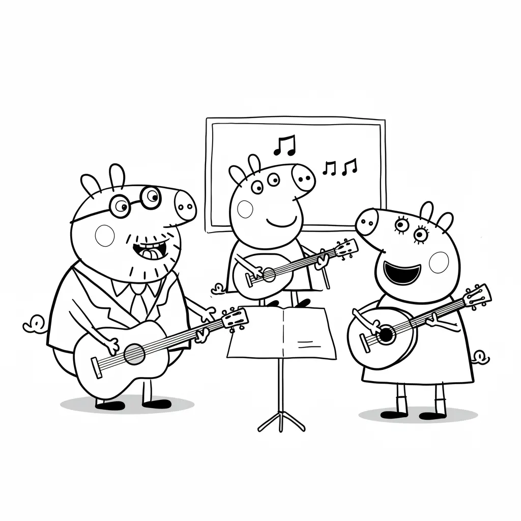 Desenho da Peppa Pig para colorir com fundo branco