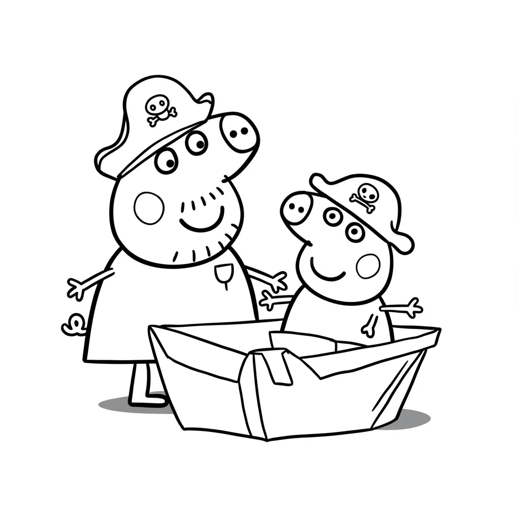 Desenho da Peppa Pig para colorir com fundo branco