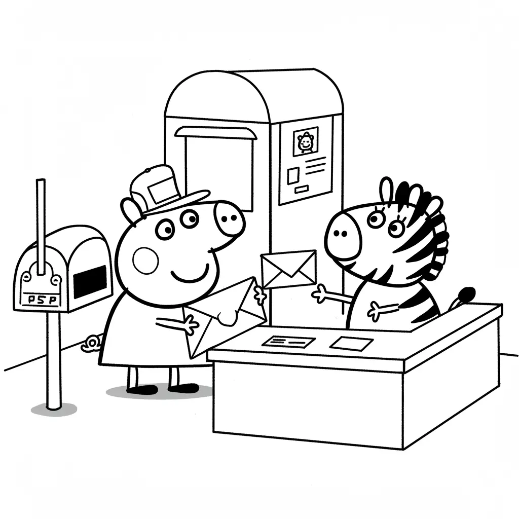 Desenho da Peppa Pig para colorir com fundo branco