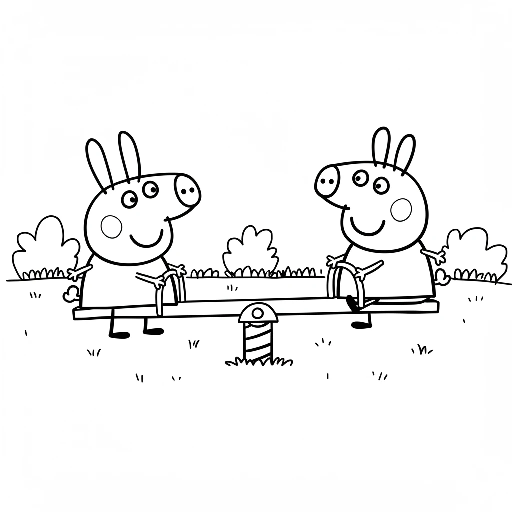 Desenho da Peppa Pig para colorir com fundo branco