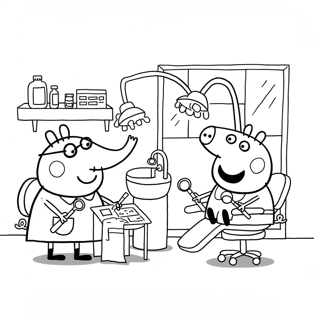Desenho da Peppa Pig para colorir com fundo branco
