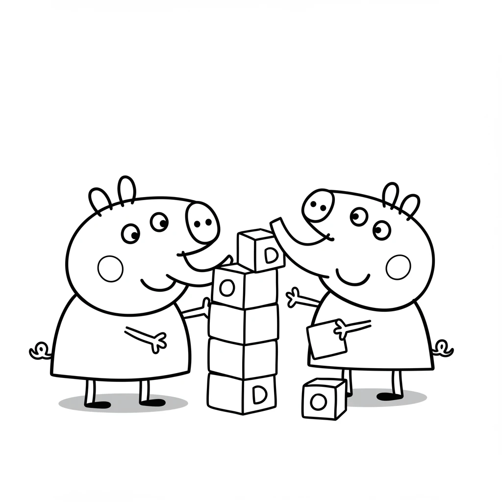 Desenho da Peppa Pig para colorir com fundo branco