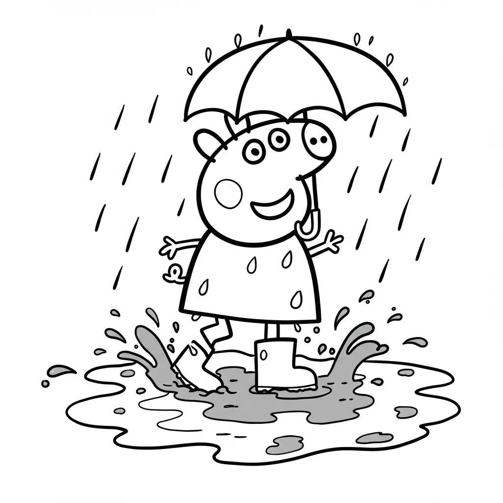 Desenho da Peppa Pig para colorir com fundo branco