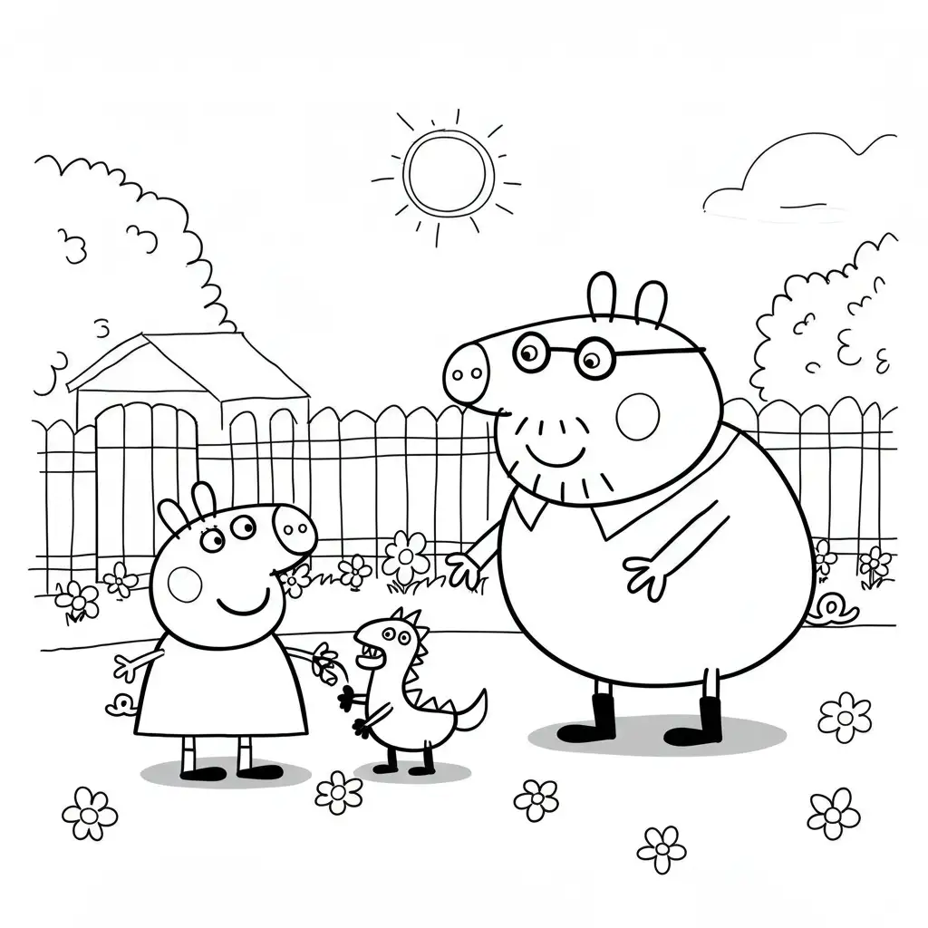 Desenho da Peppa Pig para colorir com fundo branco