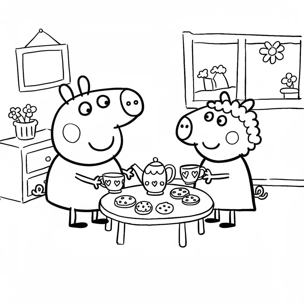 Desenho da Peppa Pig para colorir com fundo branco