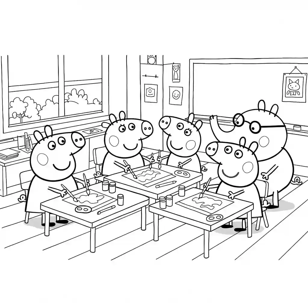 Desenho da Peppa Pig para colorir com fundo branco