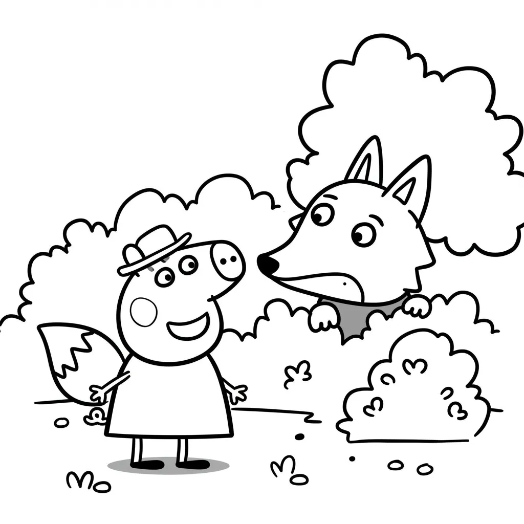 Desenho da Peppa Pig para colorir com fundo branco