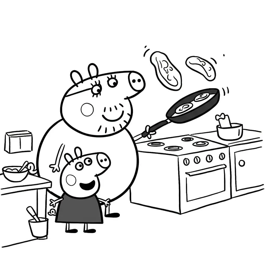 Desenho da Peppa Pig para colorir com fundo branco