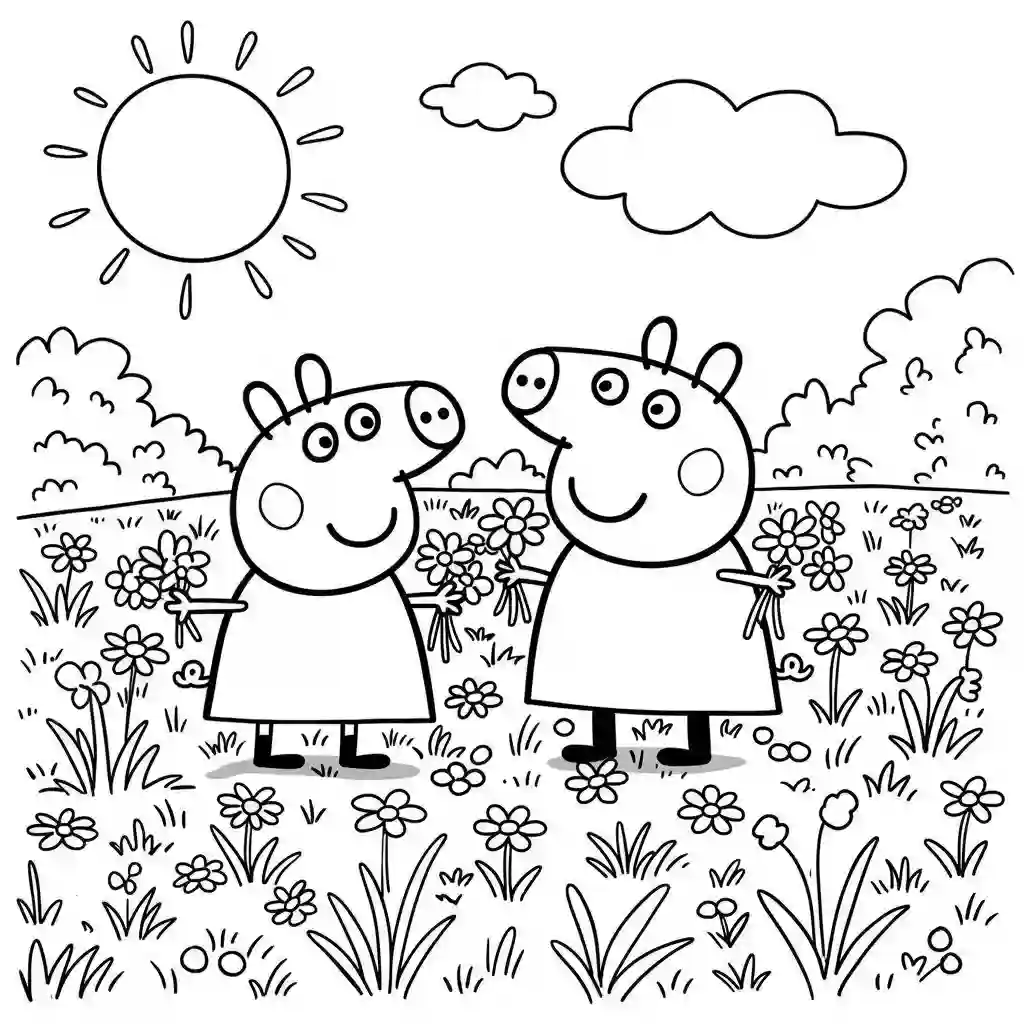 Desenho da Peppa Pig para colorir com fundo branco