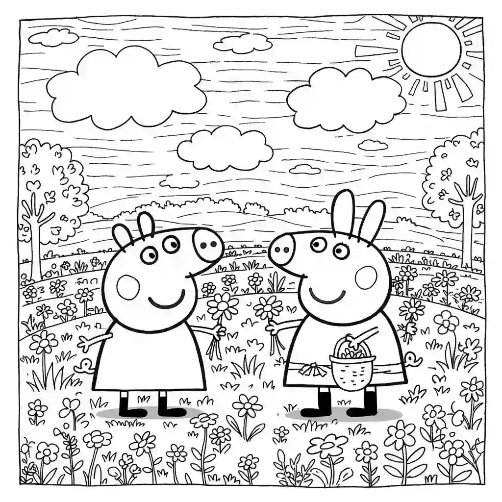 Desenho da Peppa Pig para colorir com fundo branco