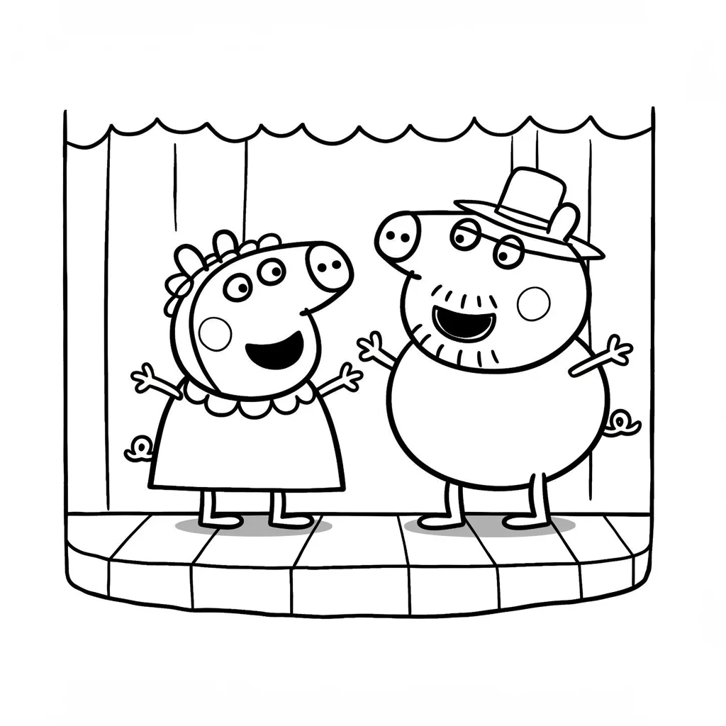 Desenho da Peppa Pig para colorir com fundo branco