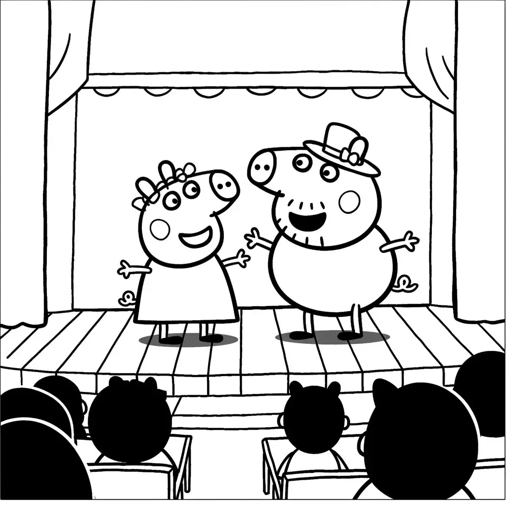 Desenho da Peppa Pig para colorir com fundo branco