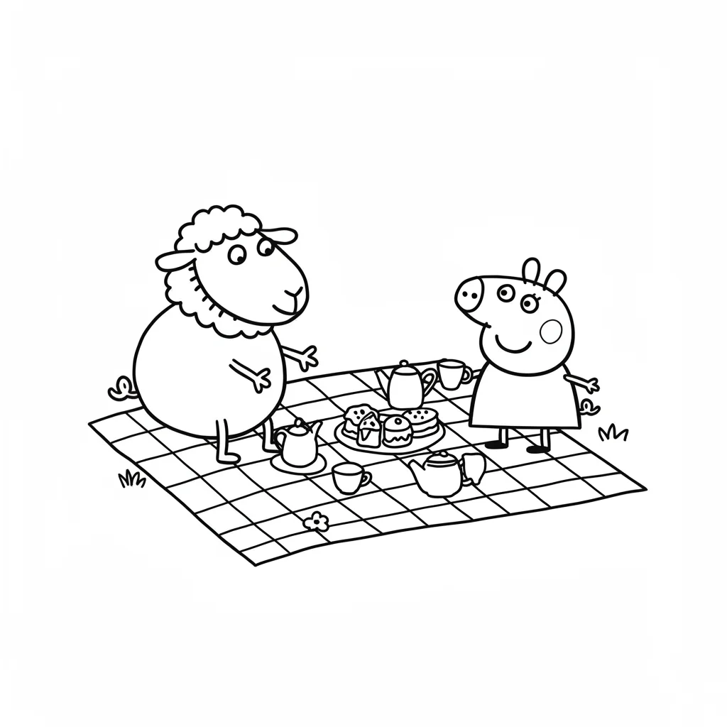Desenho da Peppa Pig para colorir com fundo branco