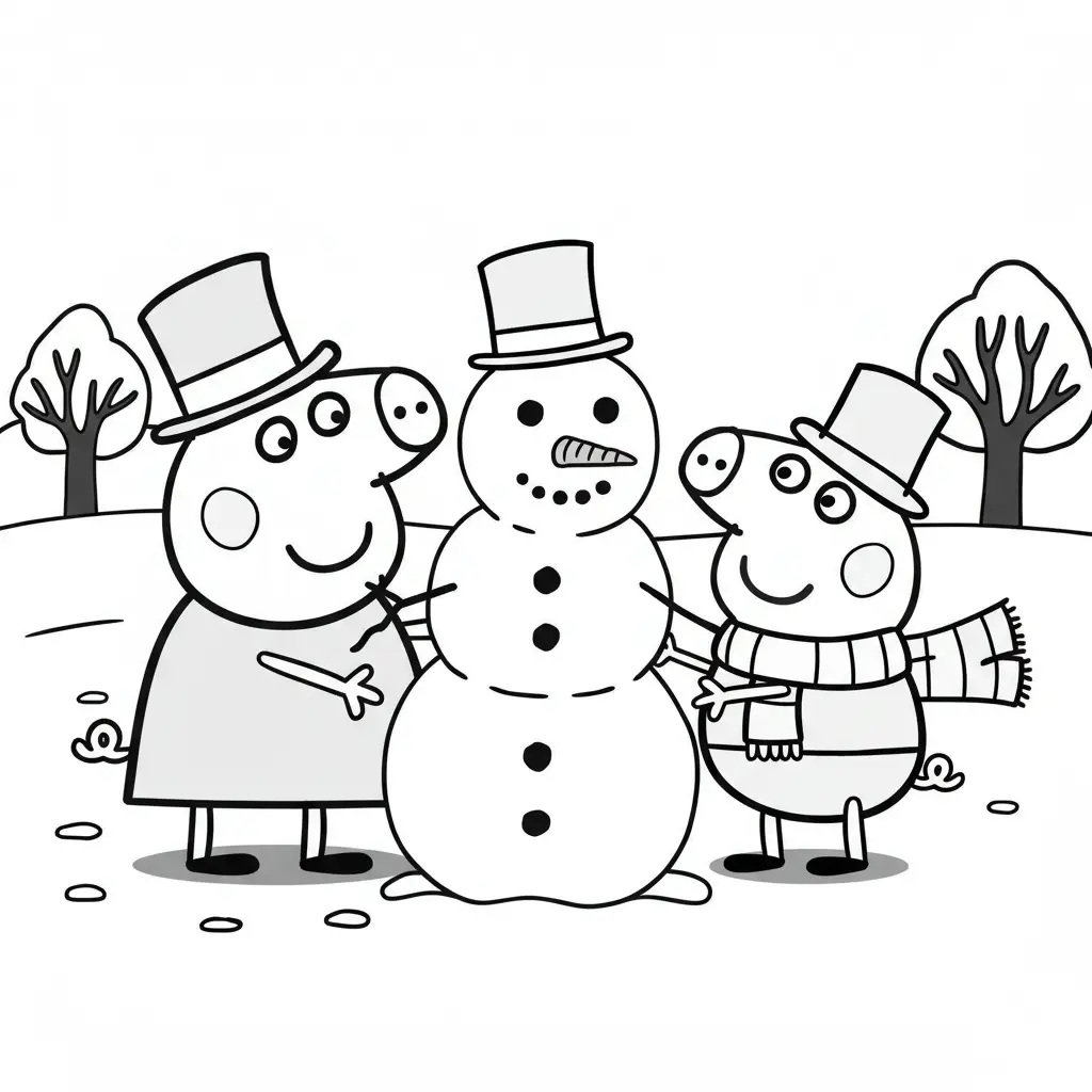 Desenho da Peppa Pig para colorir com fundo branco