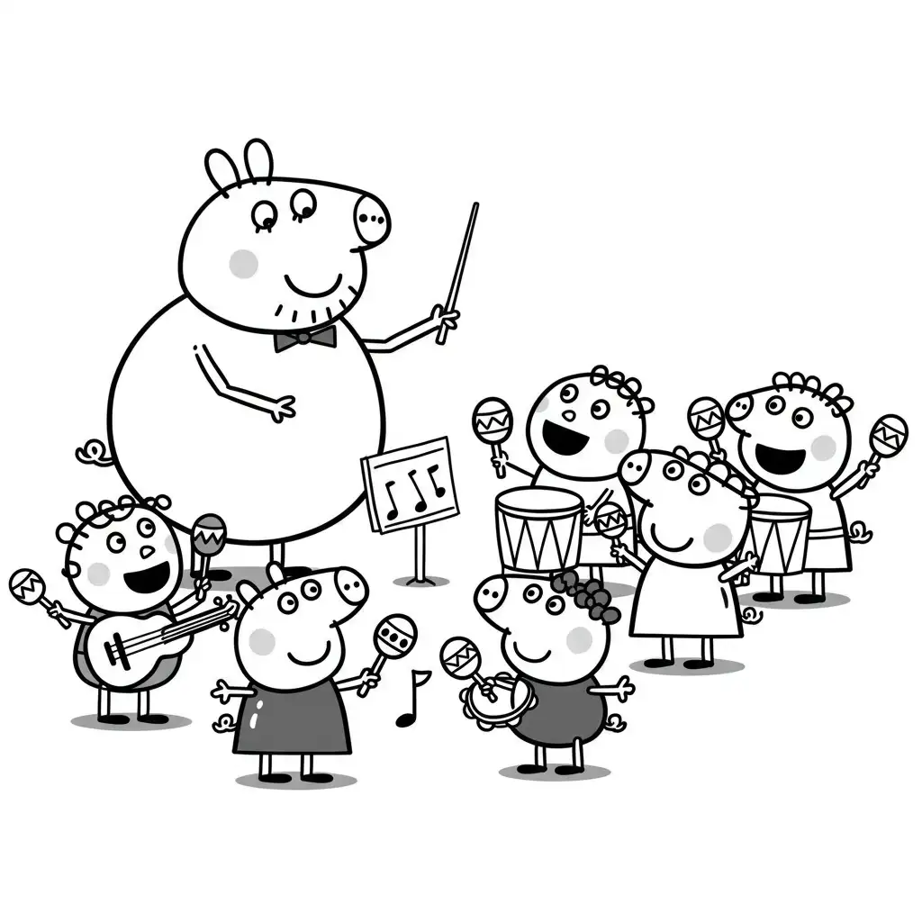 Desenho da Peppa Pig para colorir com fundo branco