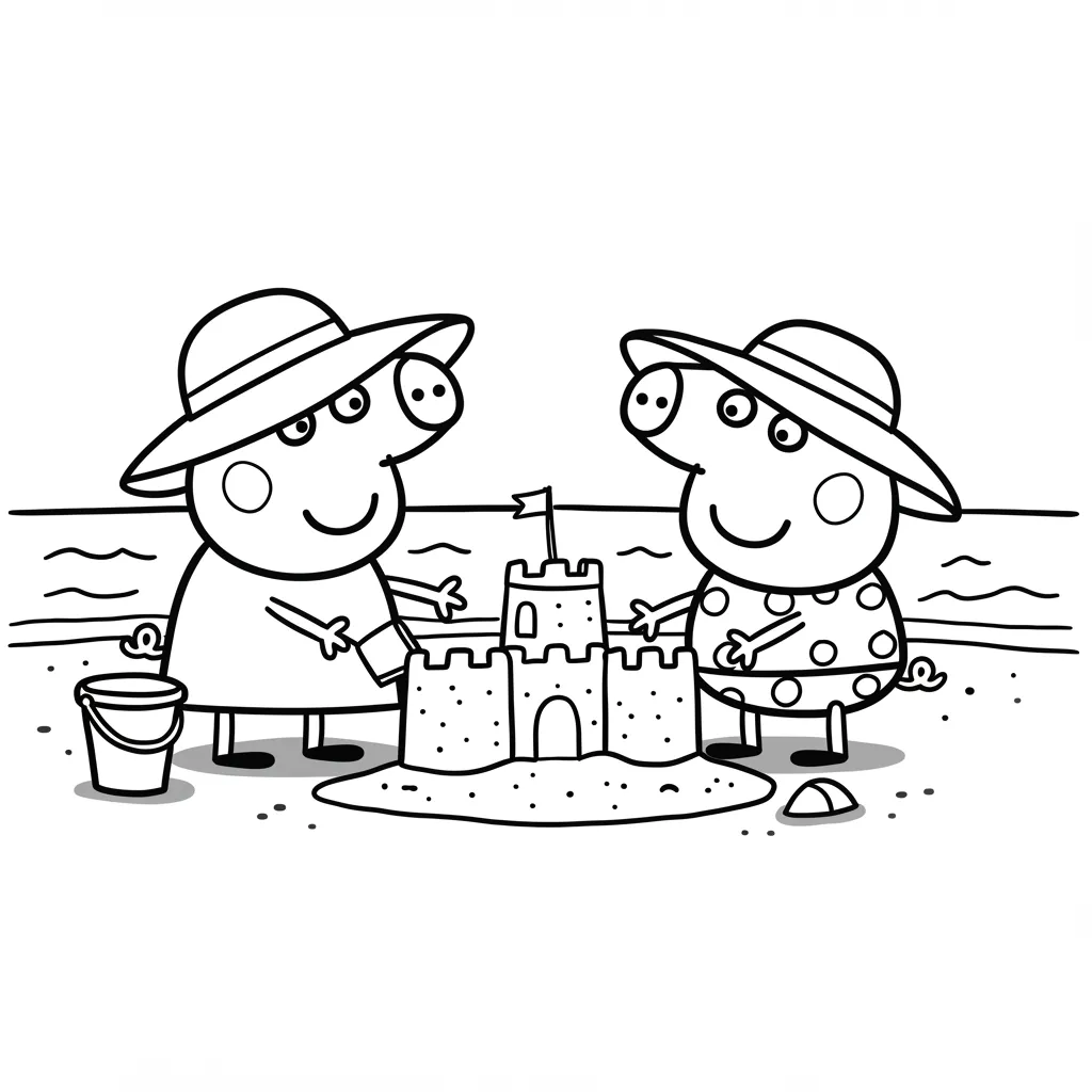 Desenho da Peppa Pig para colorir com fundo branco