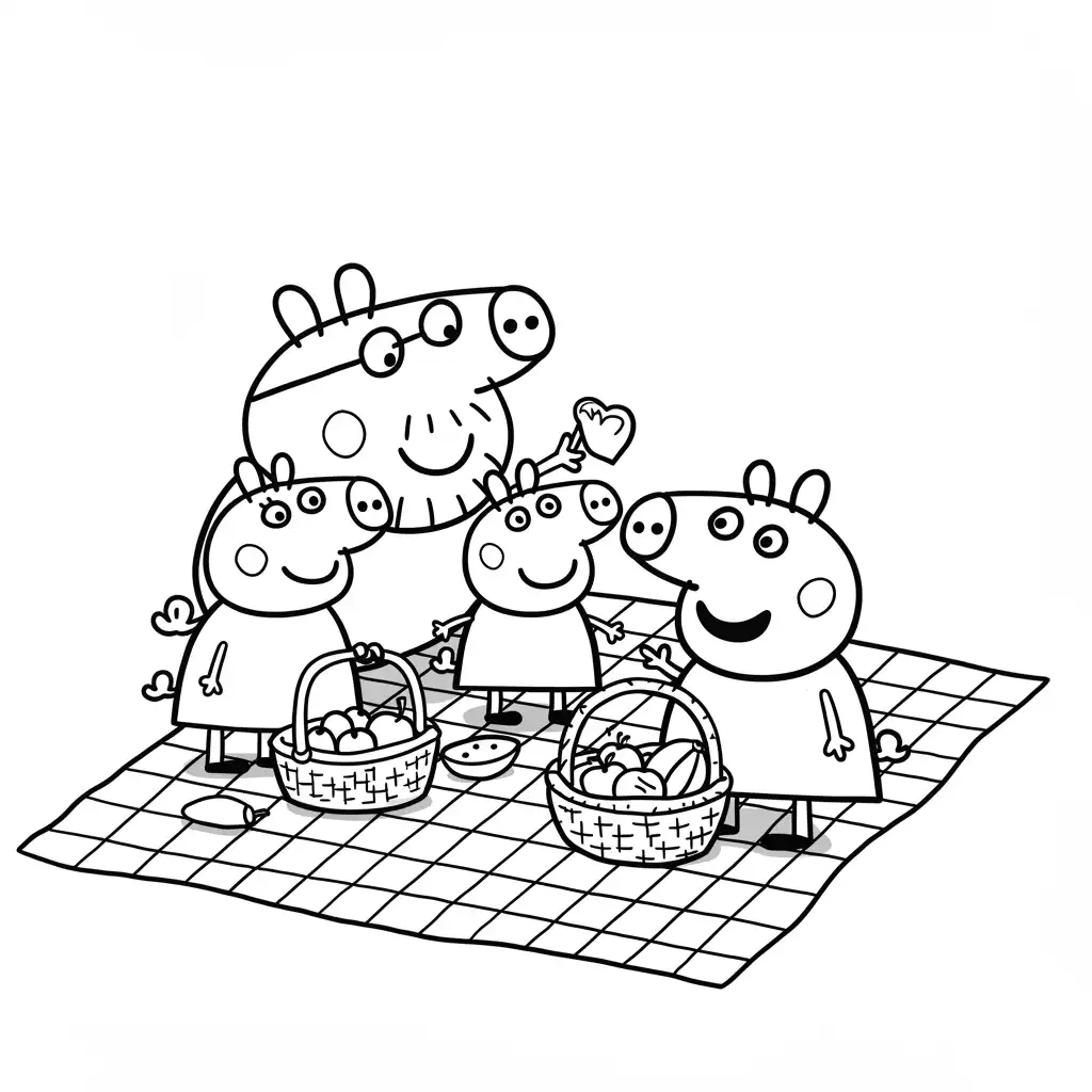 Desenho da Peppa Pig para colorir com fundo branco