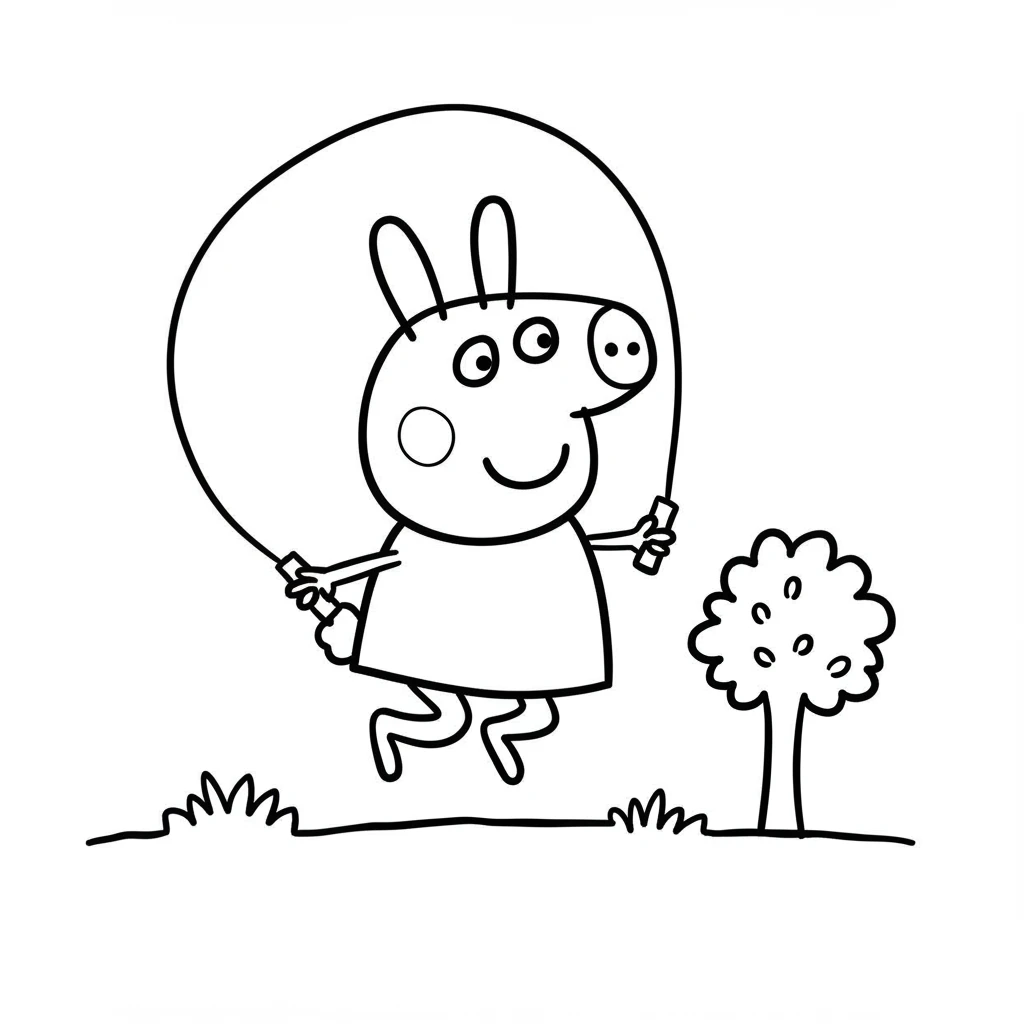 Desenho da Peppa Pig para colorir com fundo branco