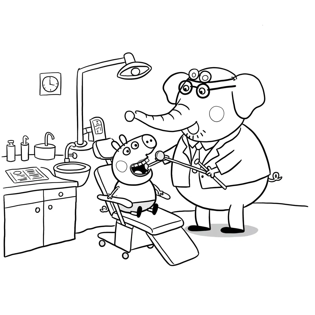 Desenho da Peppa Pig para colorir com fundo branco