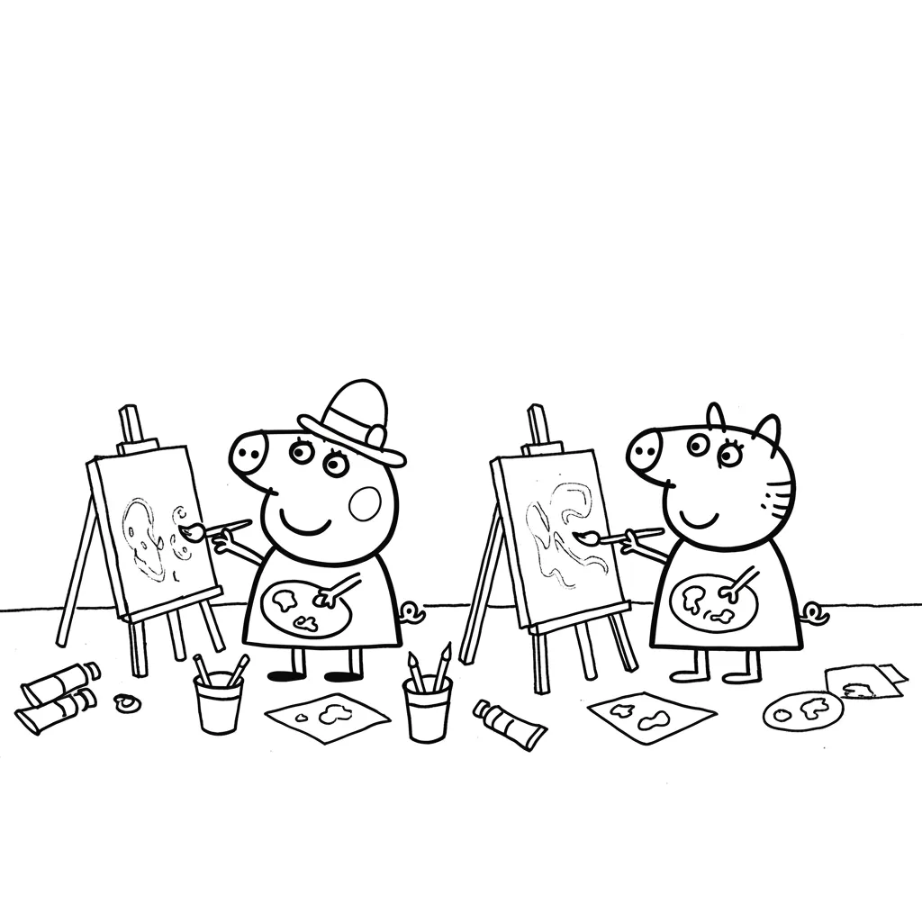 Desenho da Peppa Pig para colorir com fundo branco