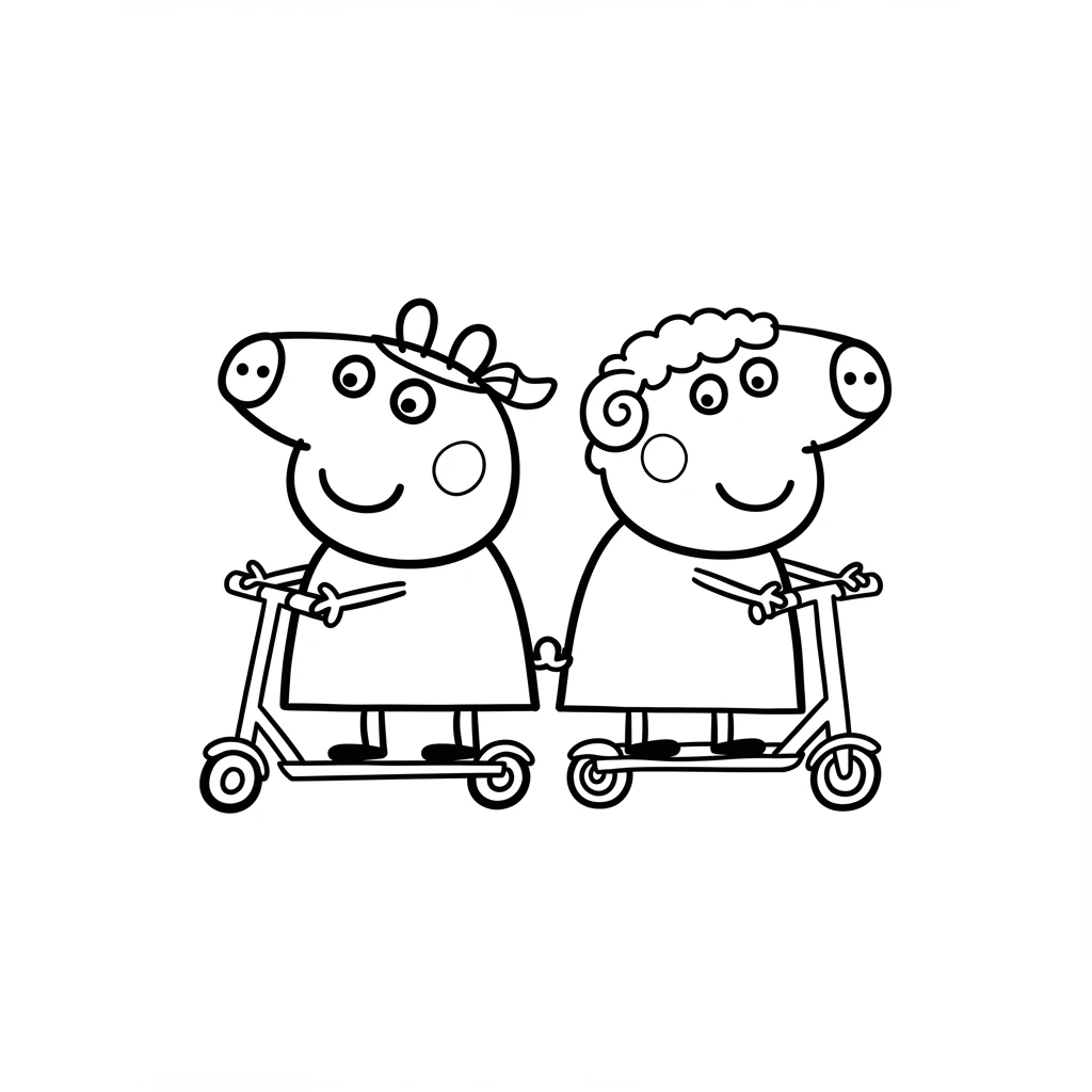 Desenho da Peppa Pig para colorir com fundo branco