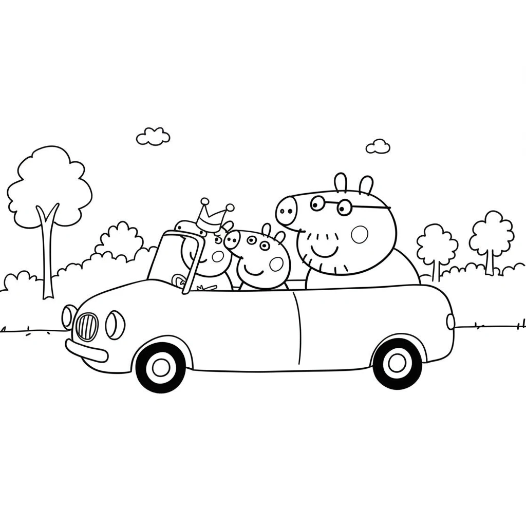 Desenho da Peppa Pig para colorir com fundo branco