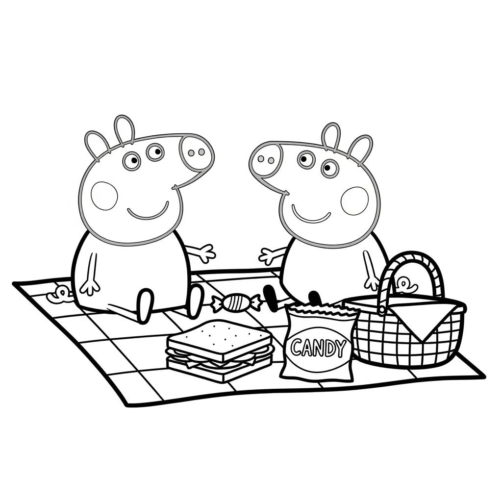 Desenho da Peppa Pig para colorir com fundo branco