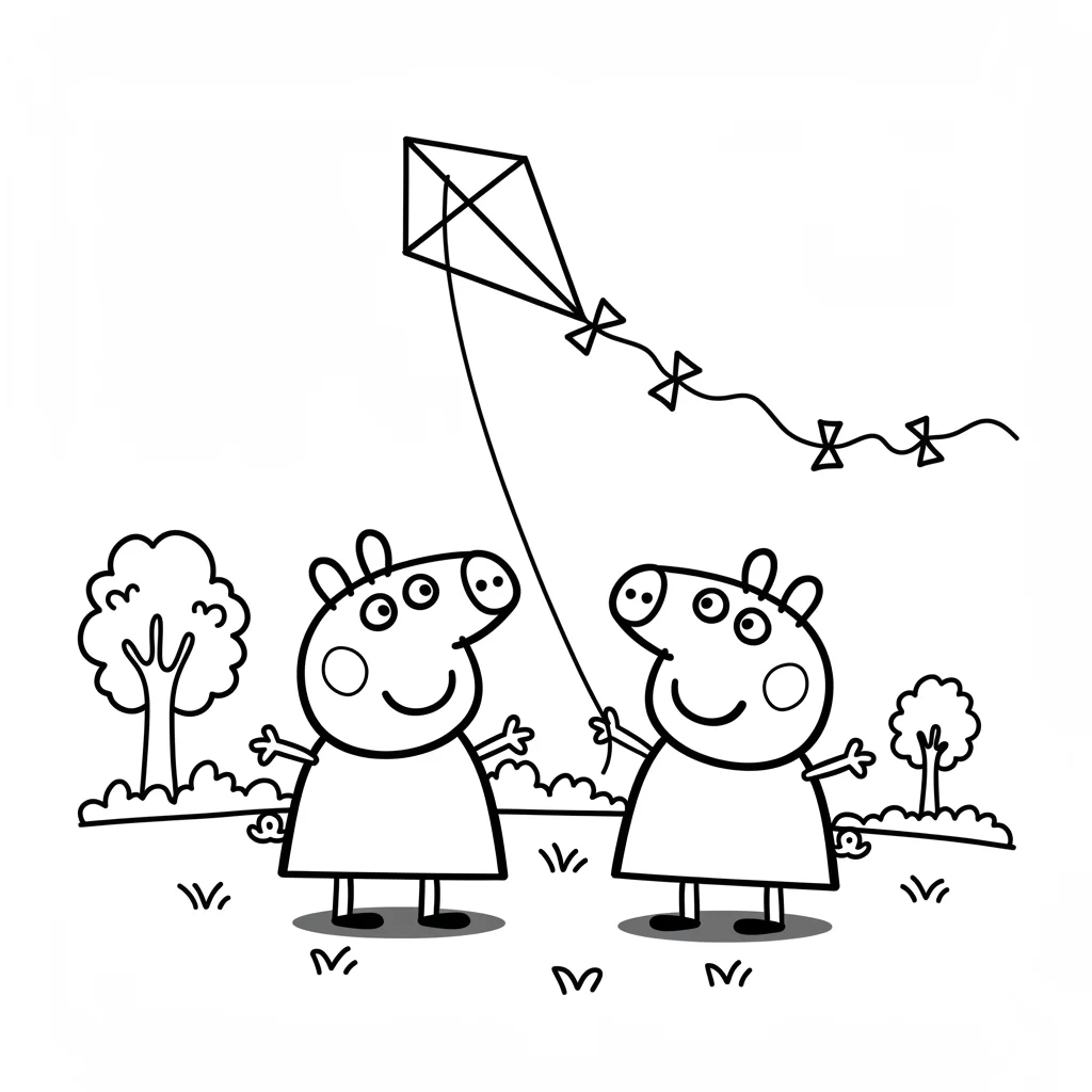 Desenho da Peppa Pig para colorir com fundo branco