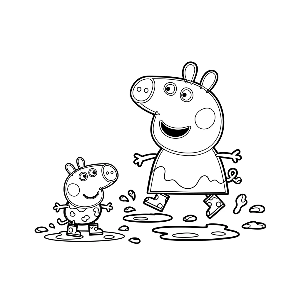 Desenho da Peppa Pig para colorir com fundo branco