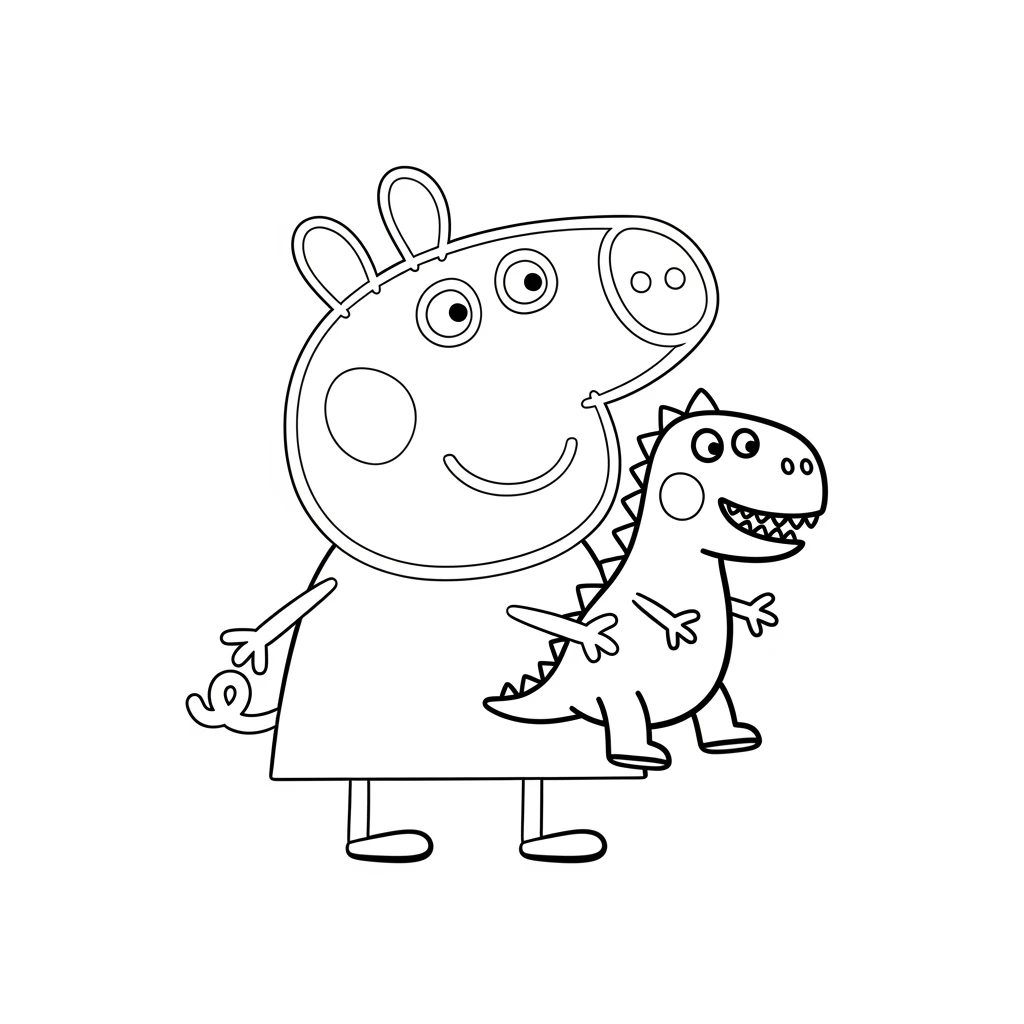 Desenho da Peppa Pig para colorir com fundo branco
