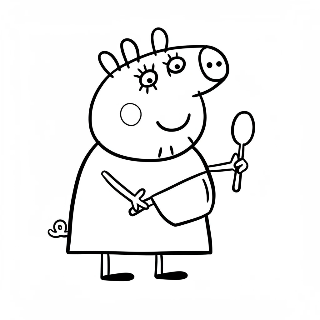 Desenho da Peppa Pig para colorir com fundo branco