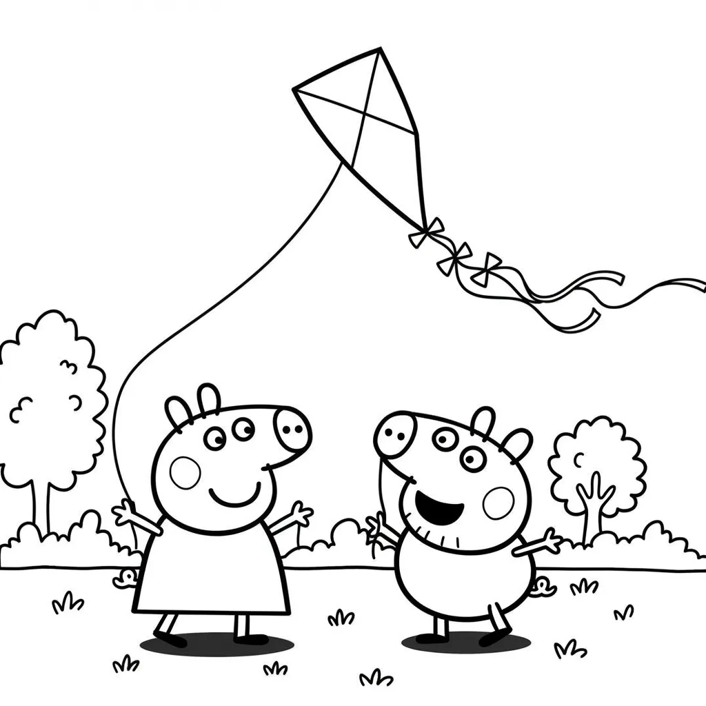 Desenho da Peppa Pig para colorir com fundo branco