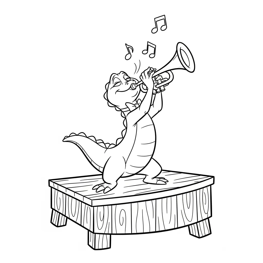 Desenho para colorir de A Princesa e o Sapo com cena encantada
